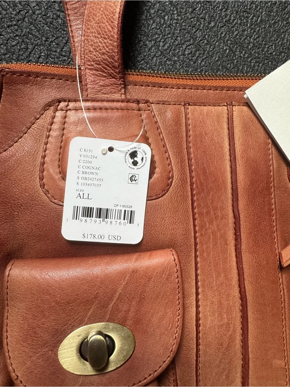 Free People Billie Bowler Bag Cognac NWT